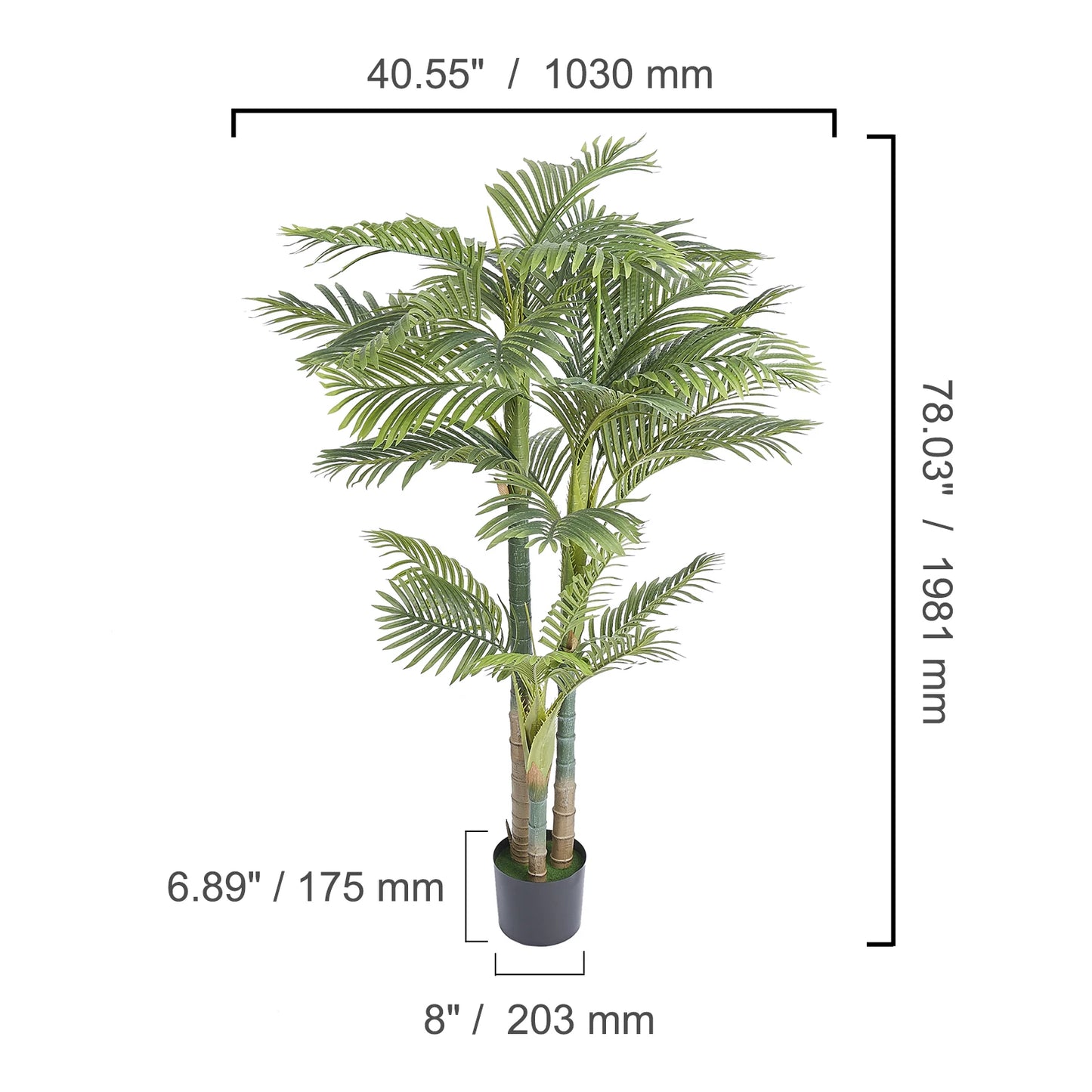 Artificial Palm Tree Faux Plant With Anti Tip Protection