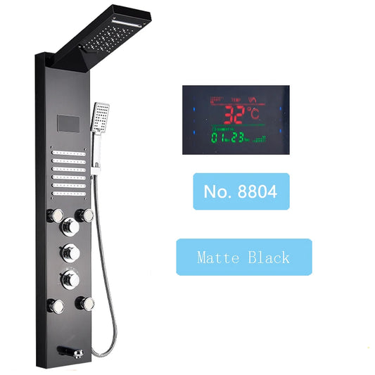 Shinesia Luxury LED Shower Panel Spa Jets Waterfall Shower System