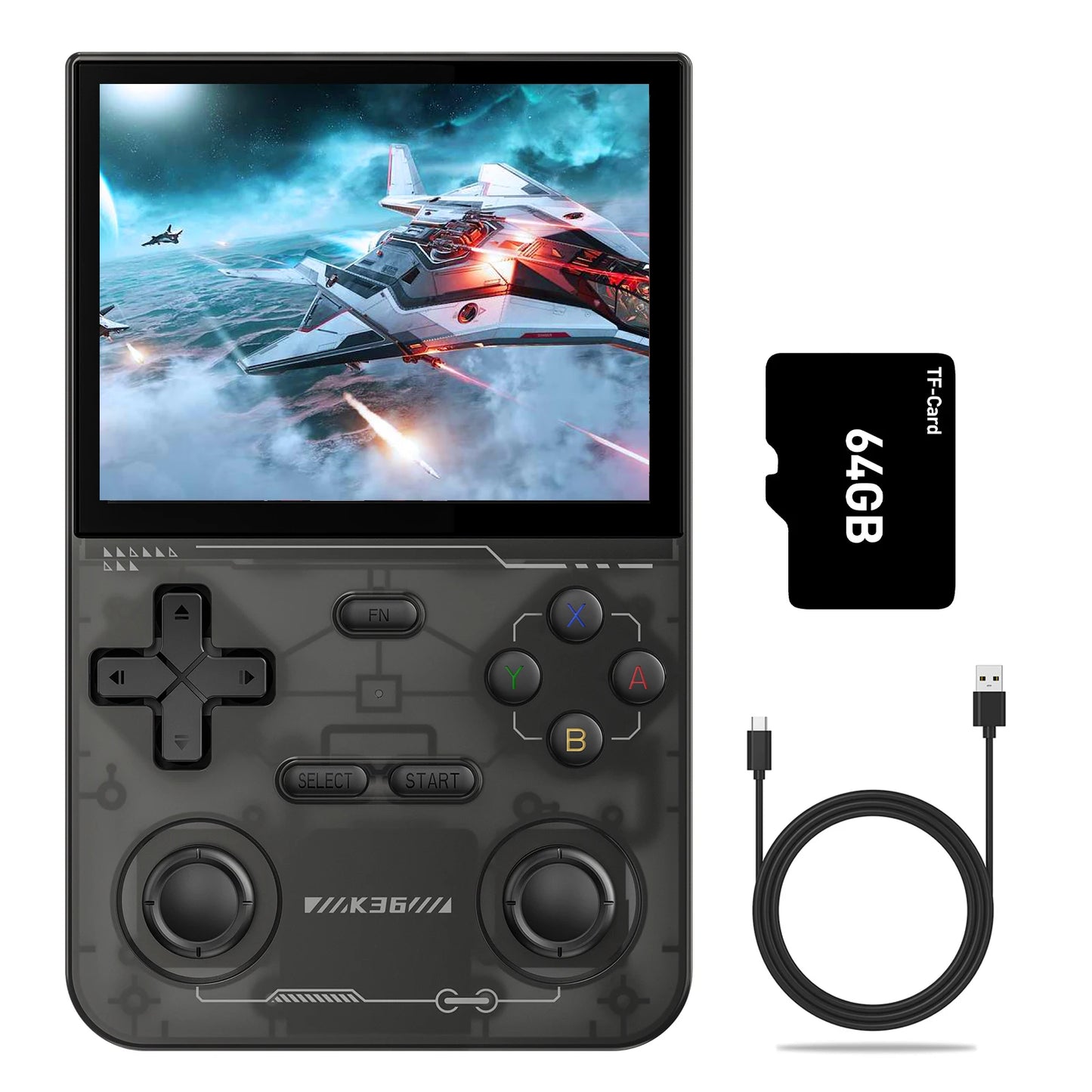 GAMINJA K36 Handheld Console 64GB Built In Games Portable