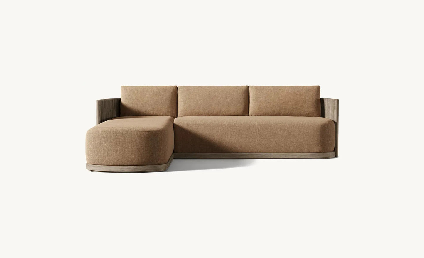 Teak Outdoor Sectional Sofa Set With Waterproof Cushions And Table