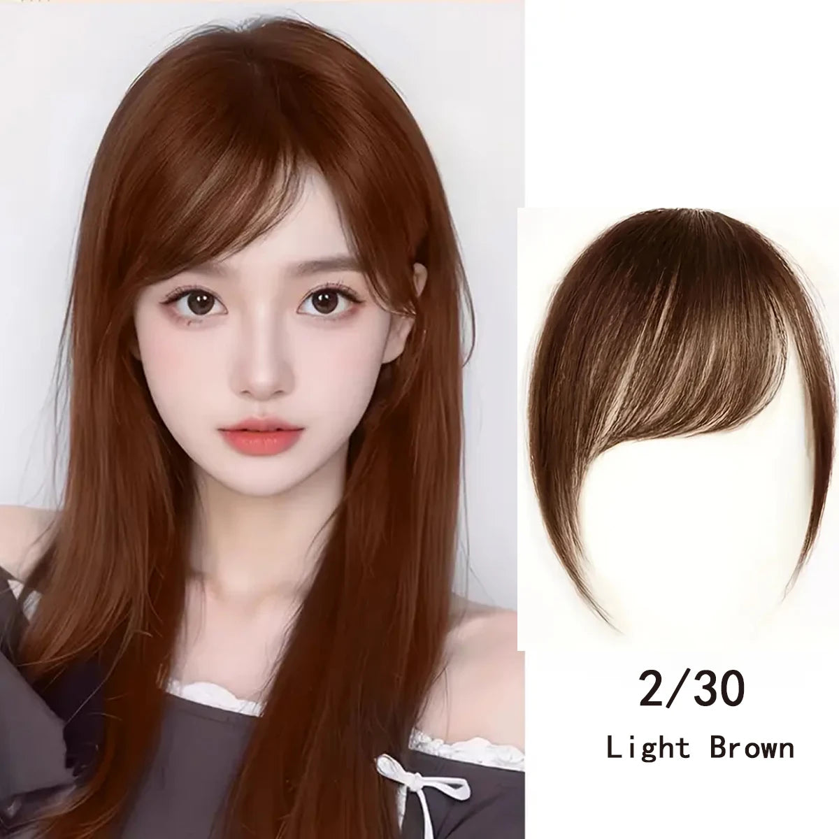 Synthetic Slanted Bangs Clip In Hair Extensions for Women