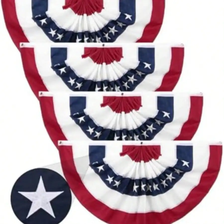 Patriotic American Flag Bunting 2 Pack Outdoor Yard Decor