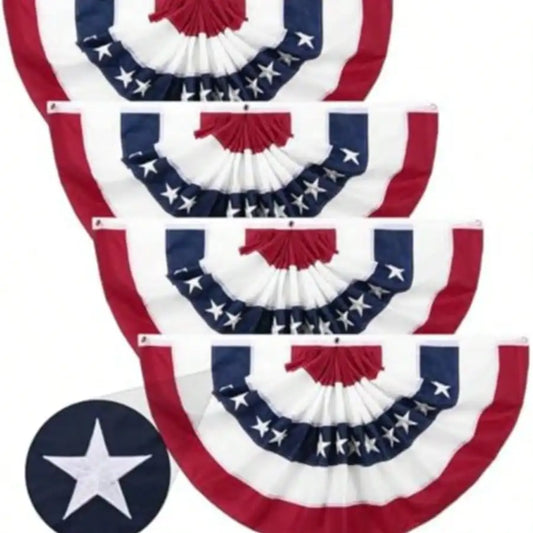 Patriotic American Flag Bunting 2 Pack Outdoor Yard Decor