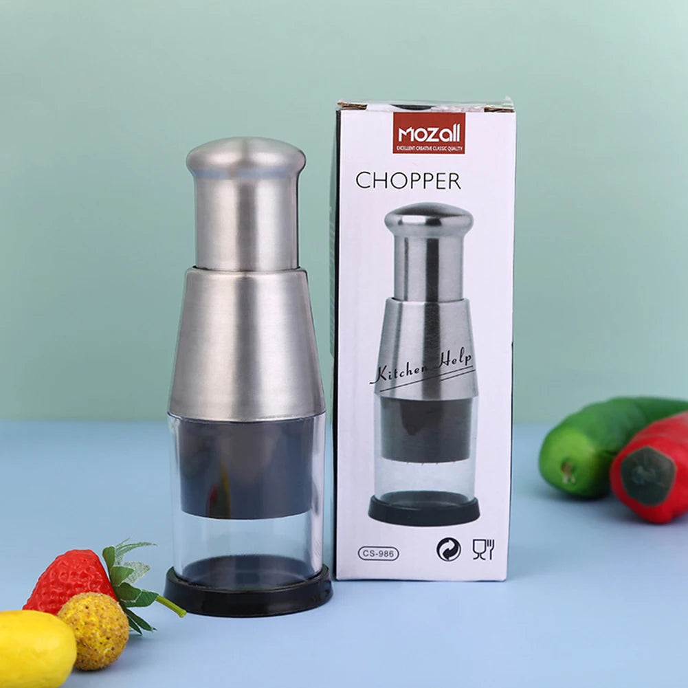 Alloet Stainless Steel Manual Hand Chopper Garlic Mincer for Vegetables