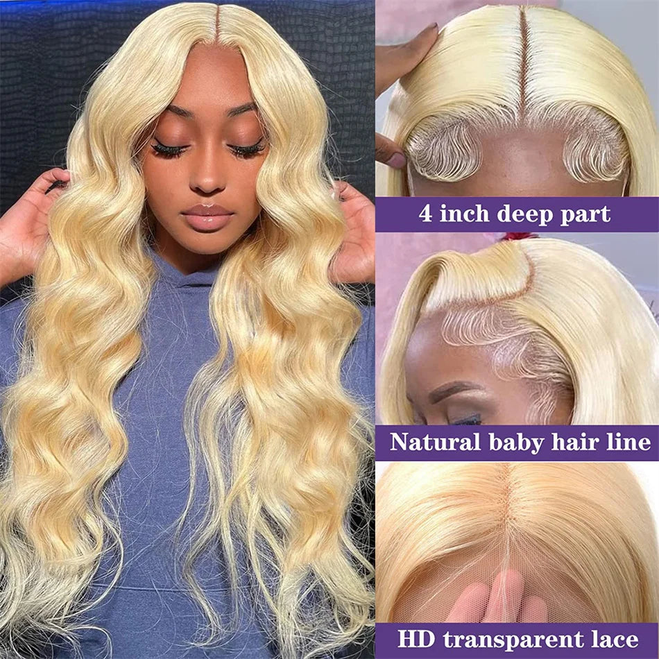 Wigogo Remy Brazilian Human Hair Lace Frontal Wig Body Wave