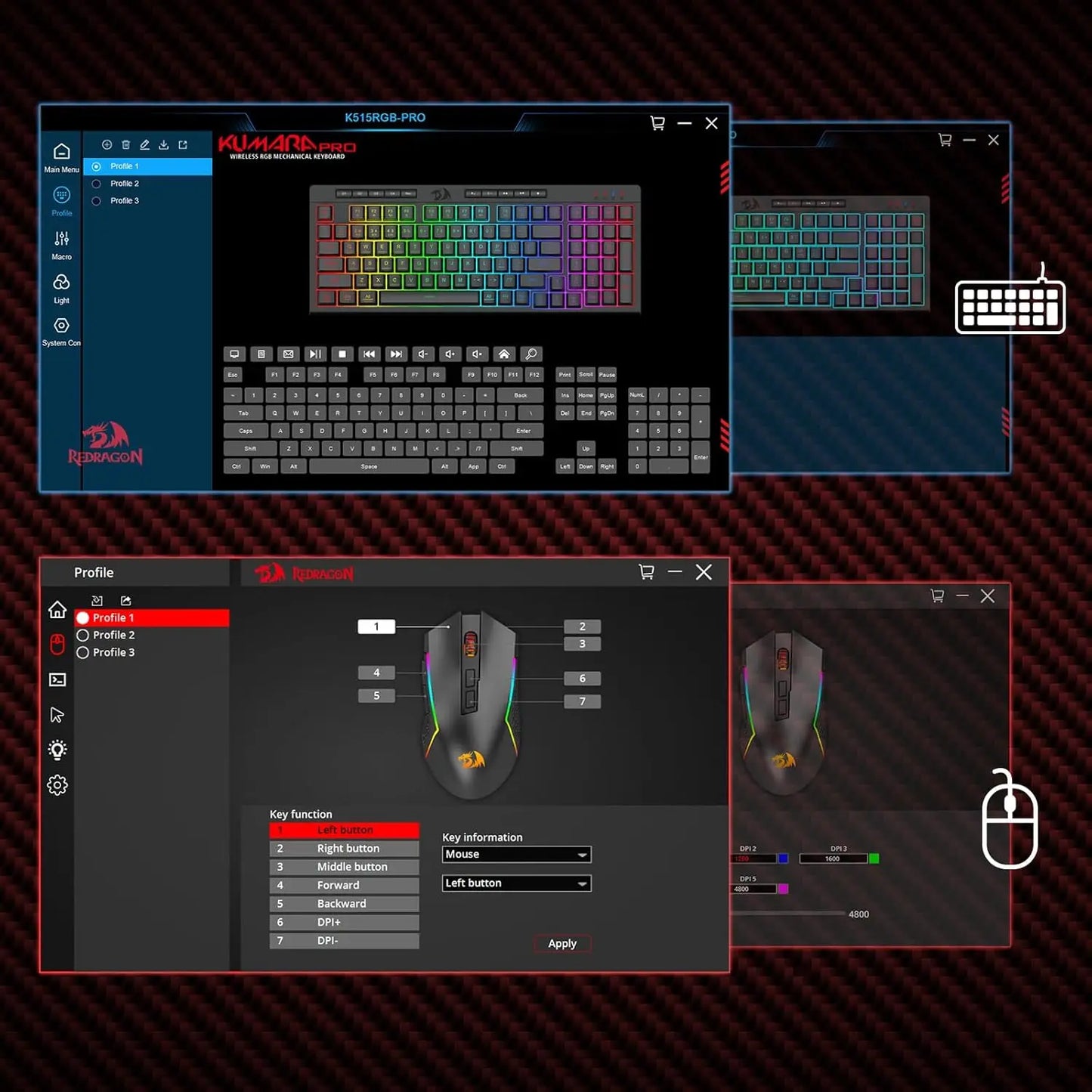 Redragon S142 Wireless Keyboard And Mouse Combo K515 Pro