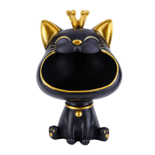 Laughing Cat Resin Lucky Cat Statue Desktop Decor And Storage