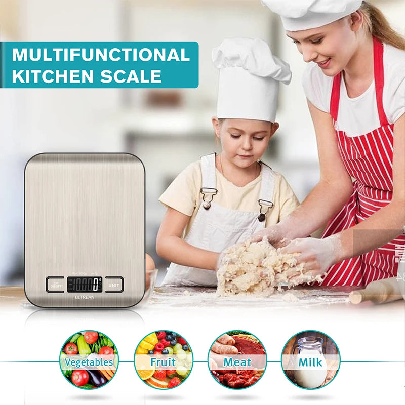 Digital Kitchen Scale 5000g 1g Precision With LCD Display
