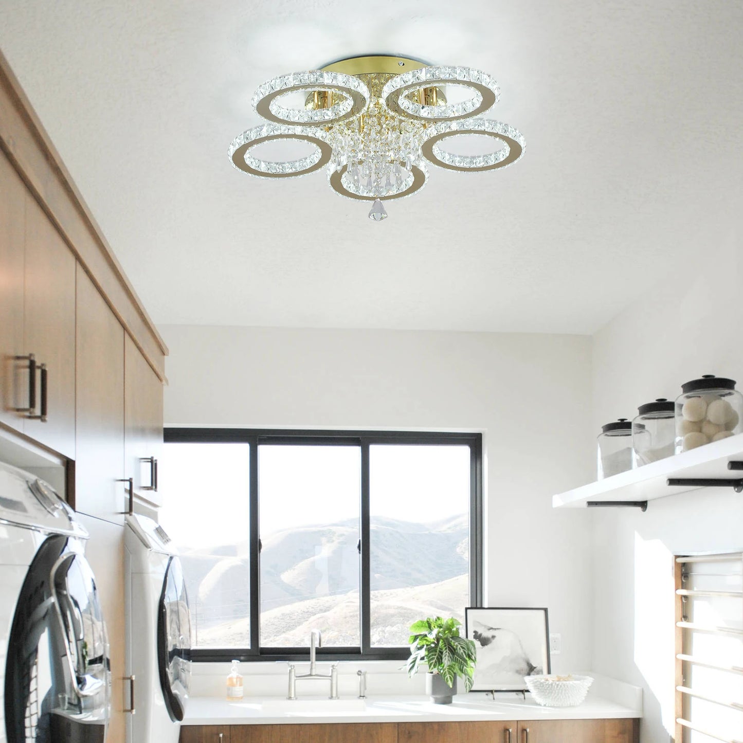 VETRULUS Crystal Ceiling Chandelier LED Light for Living Room