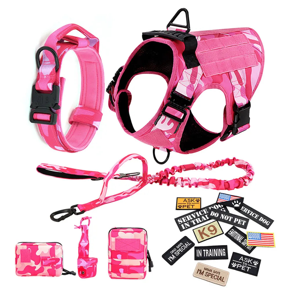 PETRAVEL Military Camouflage Dog Harness Leash