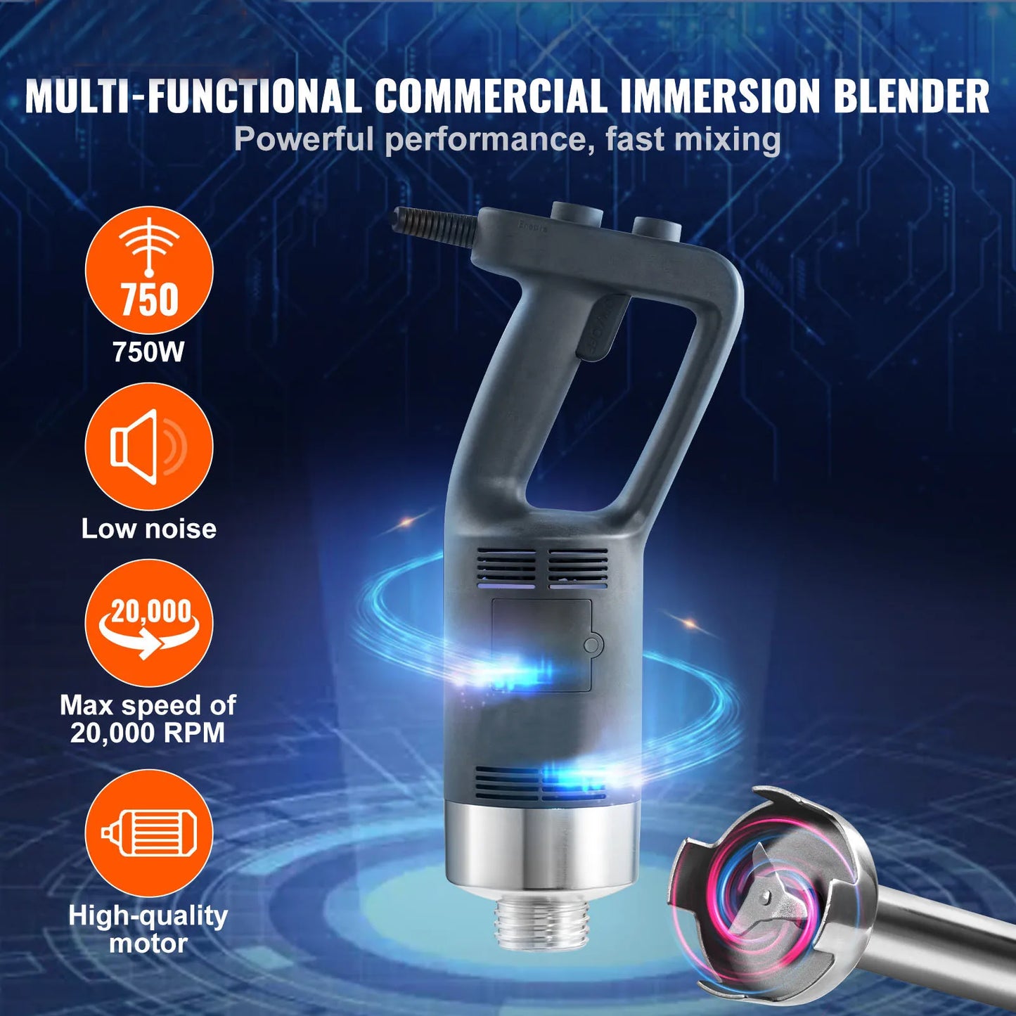 VEVOR Immersion Blender Heavy Duty Hand Mixer For Smoothies