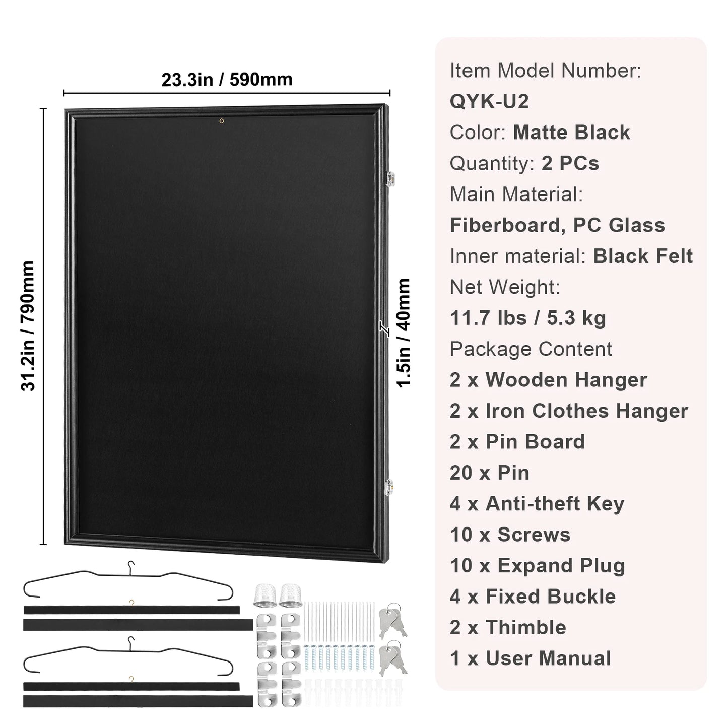 SucceBuy Jersey Display Frame With 98 Percent UV PC Glass