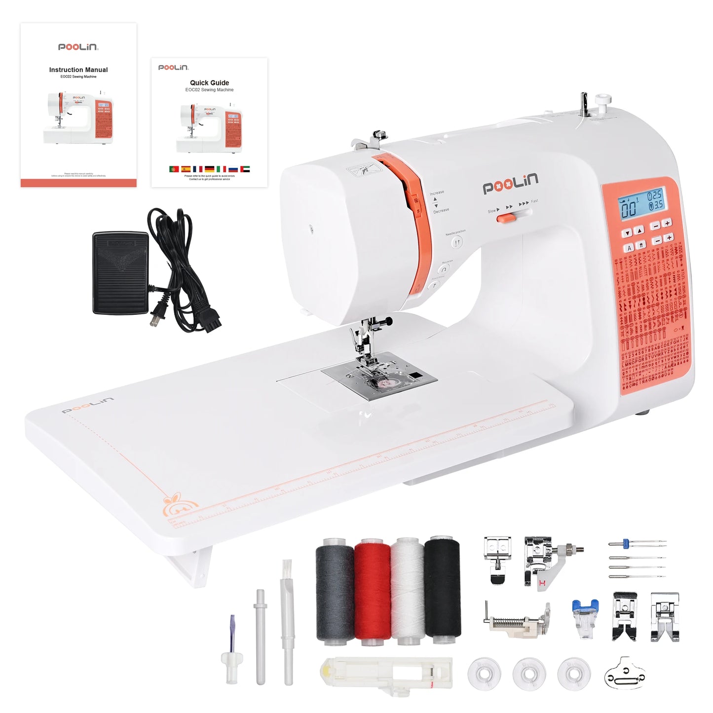 Poolin EOC02 Computerized Sewing Machine Heavy Duty 200 Stitches