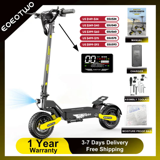 EOEOTWO 1200W Off Road Electric Scooter For Adults Long Range