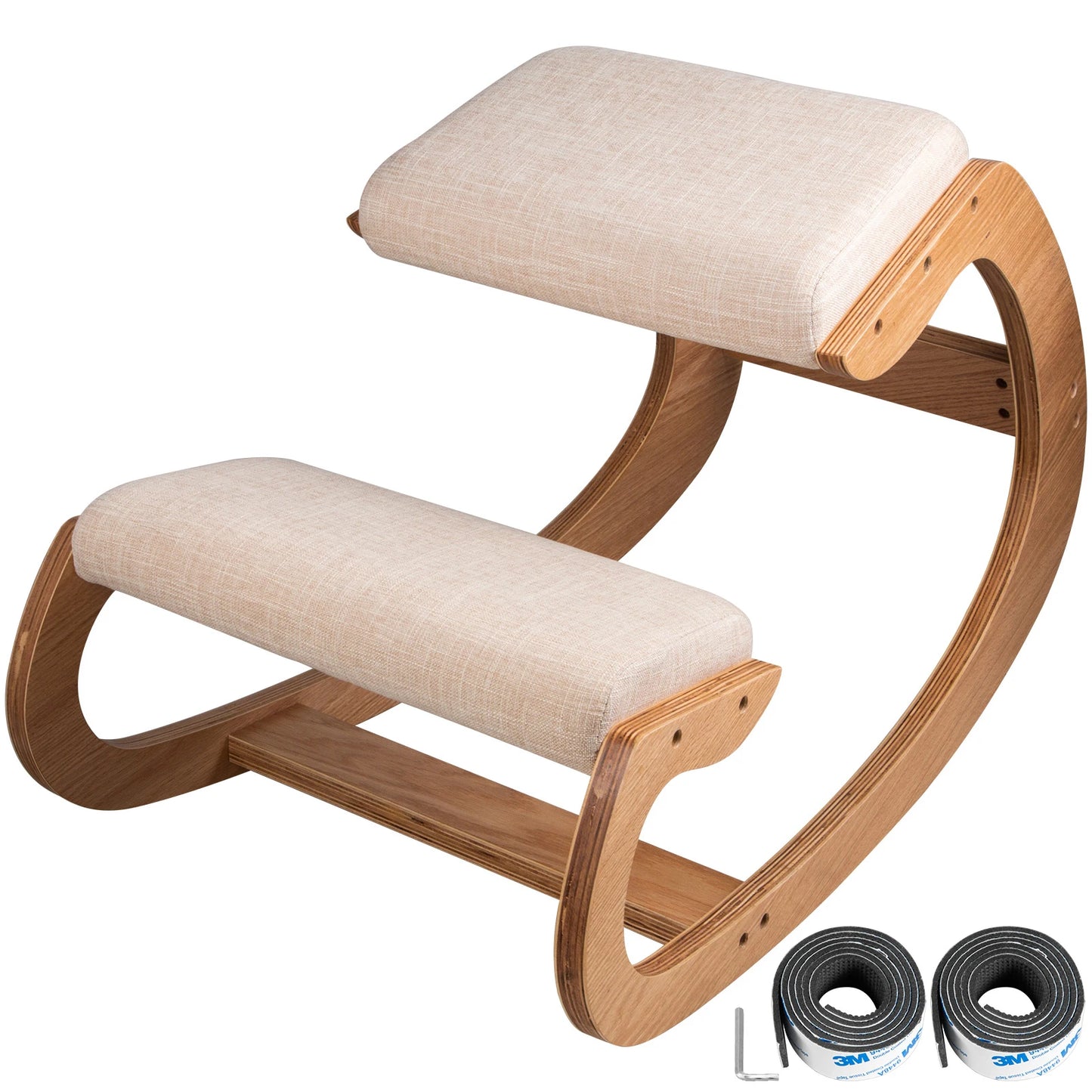 SucceBuy Ergonomic Kneeling Chair With Thick Cushion For Home Office