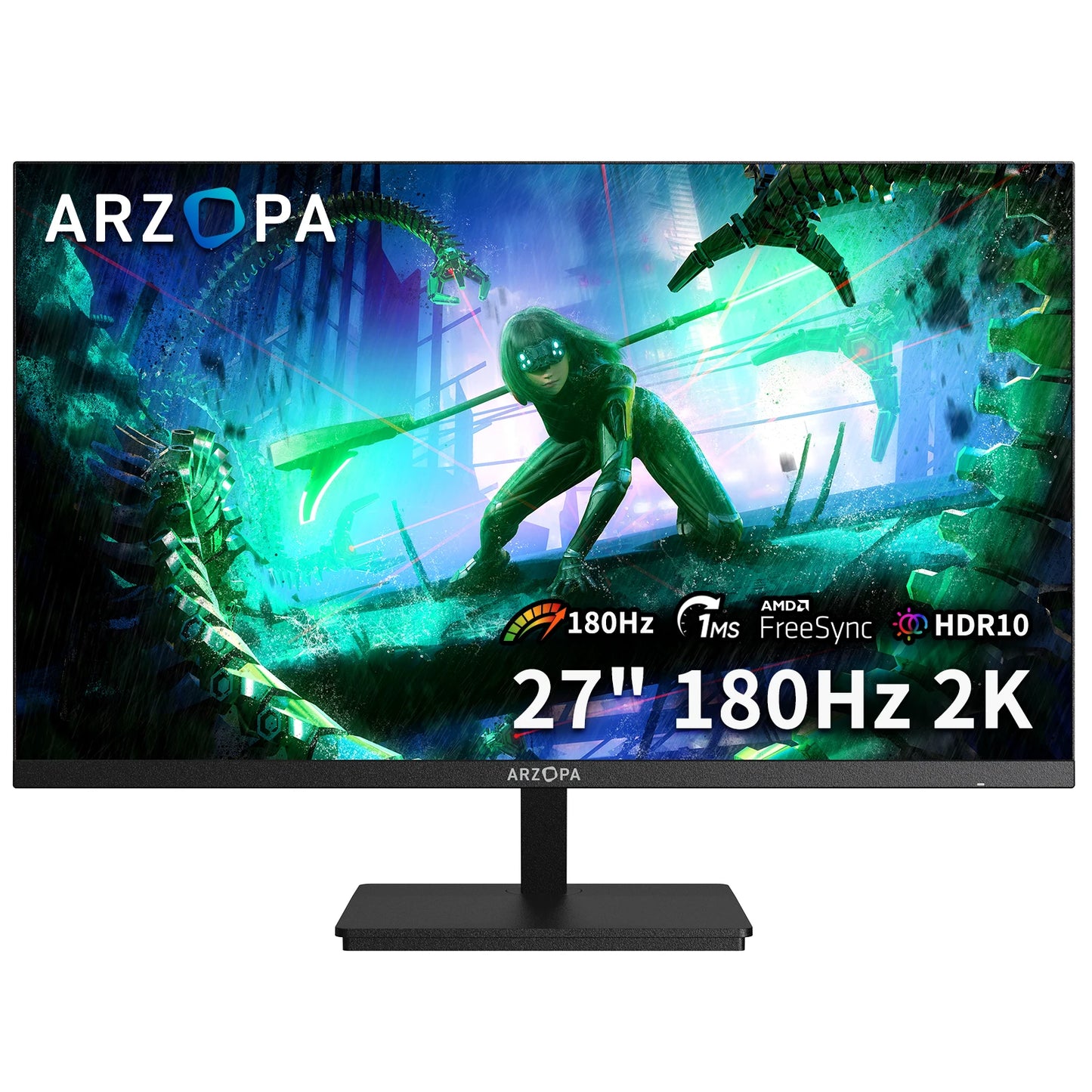 Arzopa QHD 2560x1400 Gaming Monitor With Fast IPS FreeSync Type C
