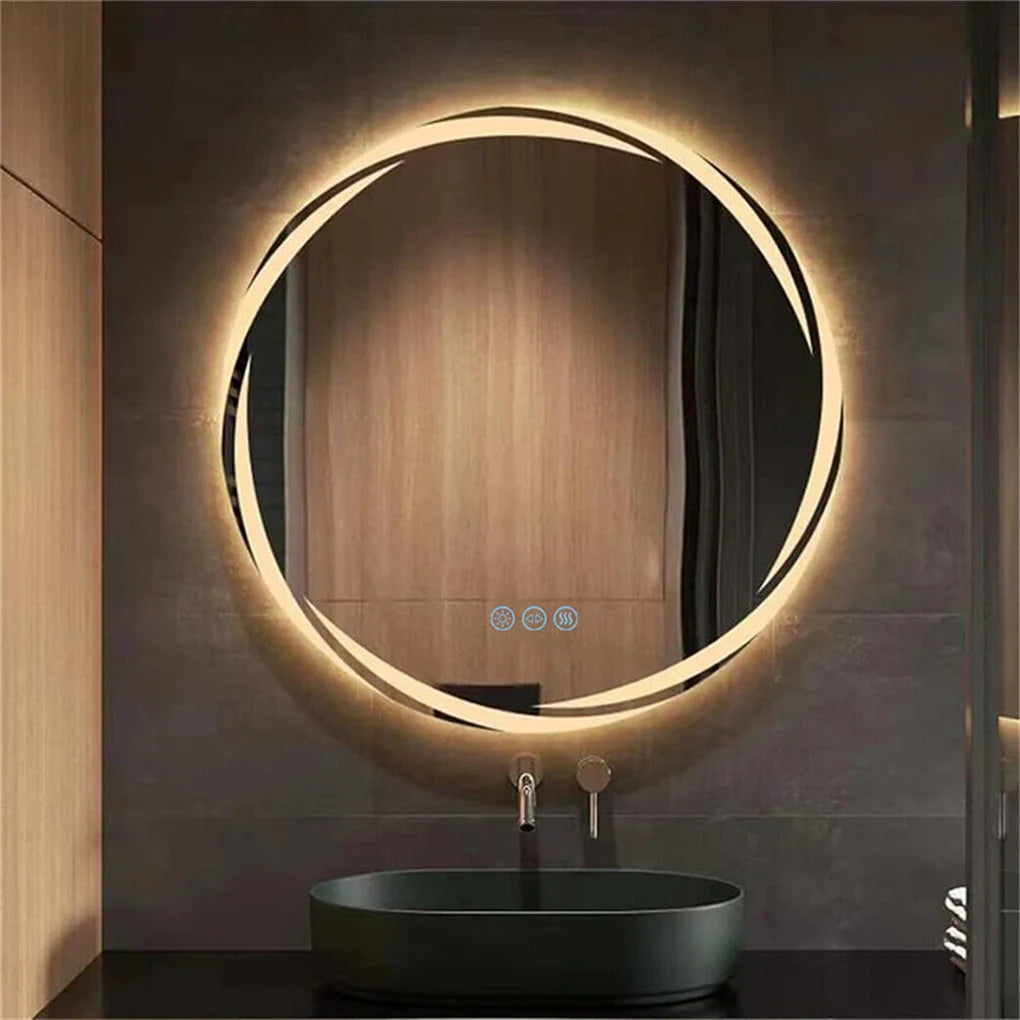 Anti Fog LED Round Vanity Mirror Backlit Shatterproof For Bathrooms