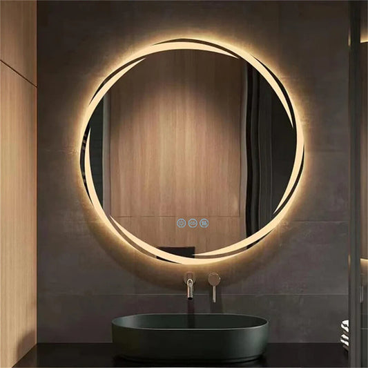 Anti Fog LED Round Vanity Mirror Backlit Shatterproof For Bathrooms