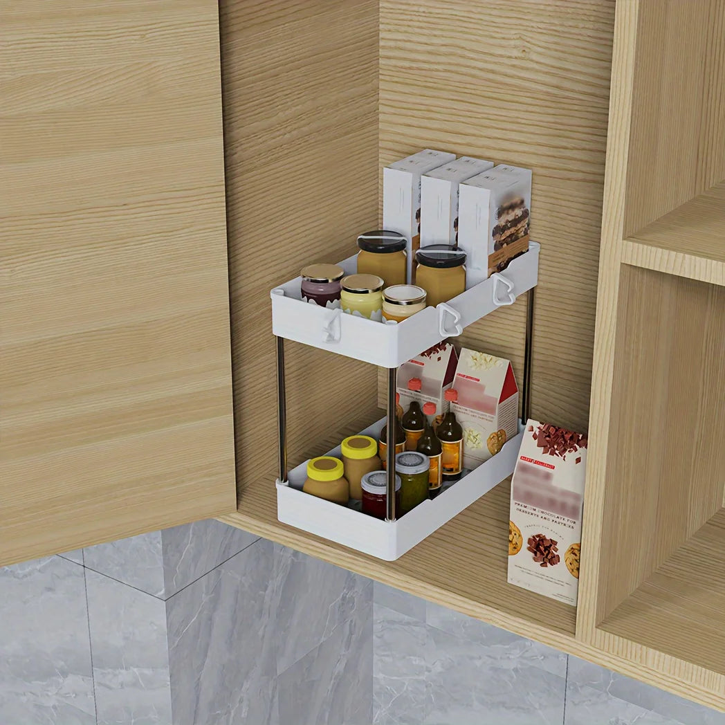 Under Sink Organizer Set For Cosmetics Kitchen And Bathroom