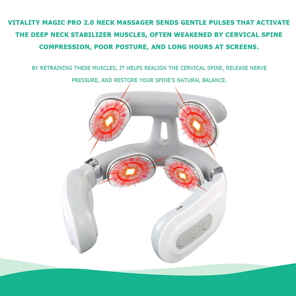 Portable 4-Head Back Massager USB Rechargeable Electric Massager