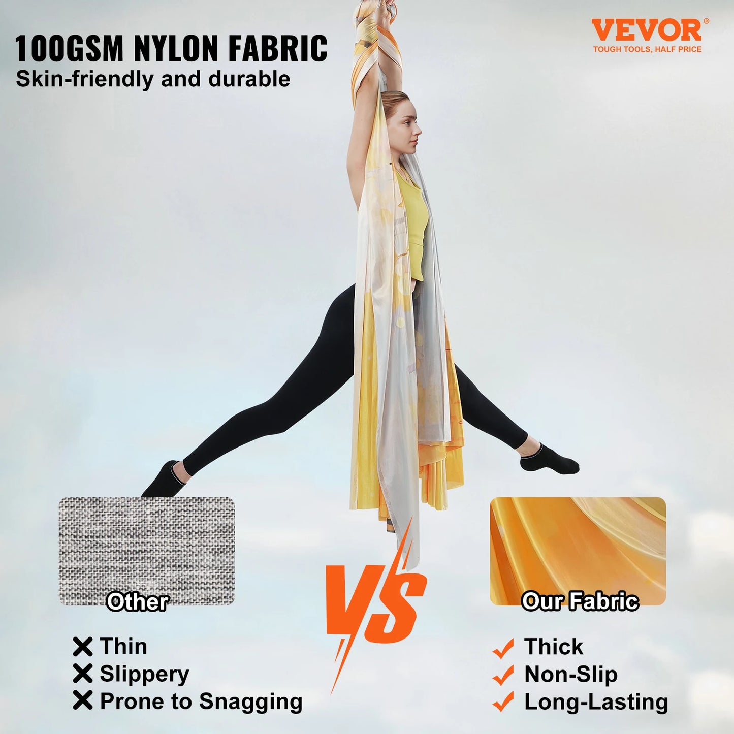 SucceBuy Aerial Yoga Hammock Kit With Nylon Fabric And Rigging