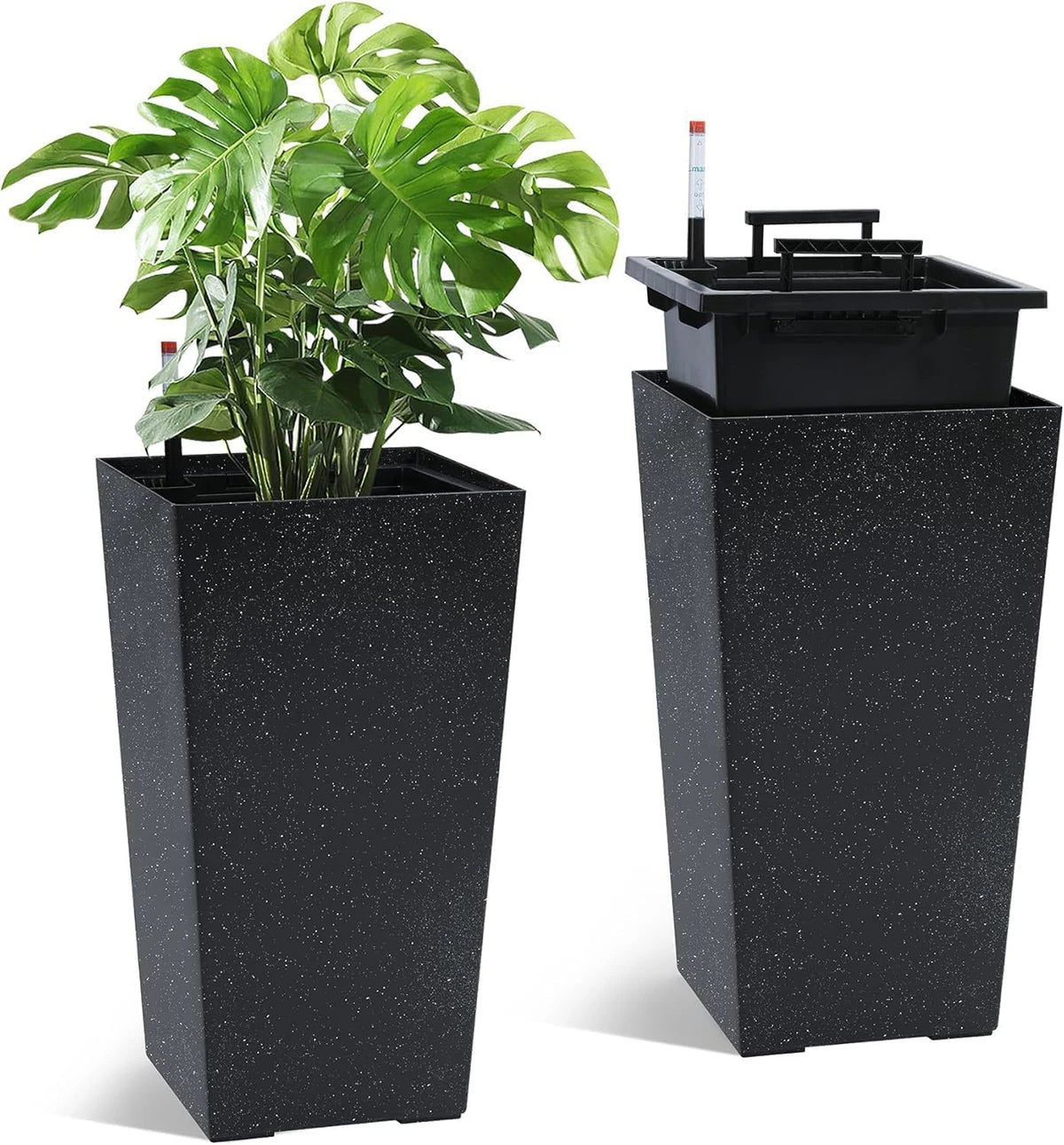 TWISTER.CK Rectangular Planter 2 With Drainage Holes Water Level Monitor