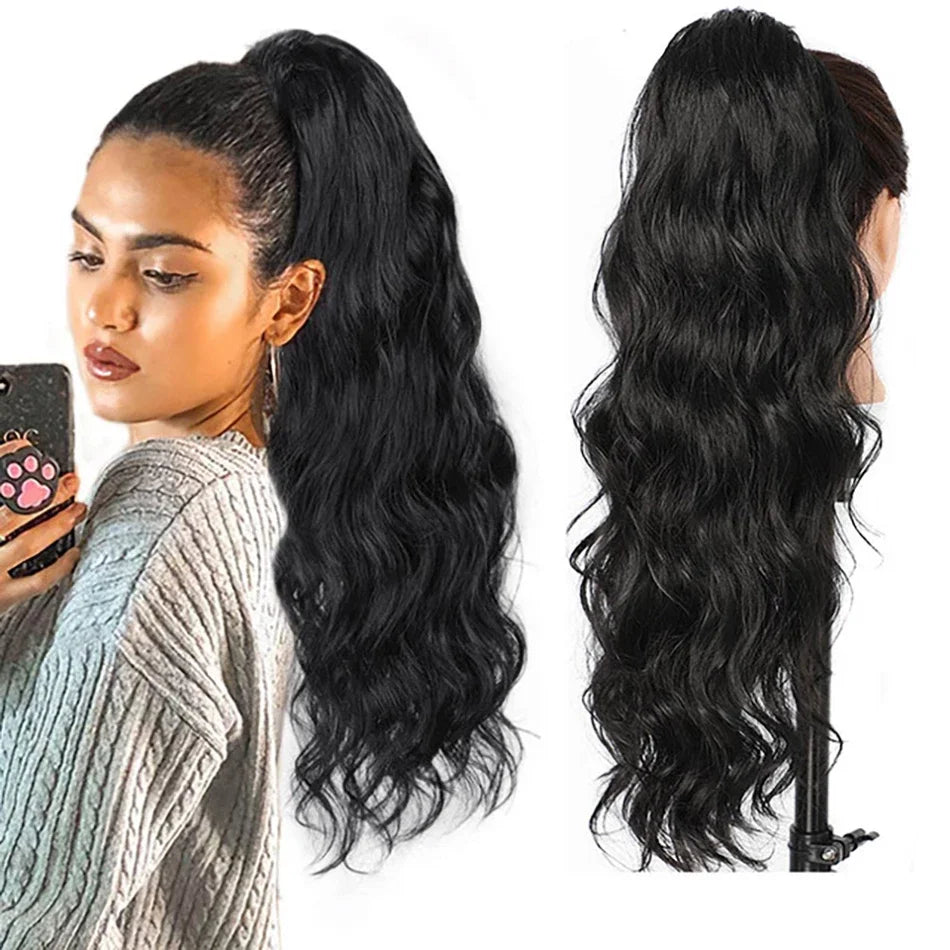 Lumiere Hair Body Wave Clipin Ponytail Extensions Virgin Human Hair