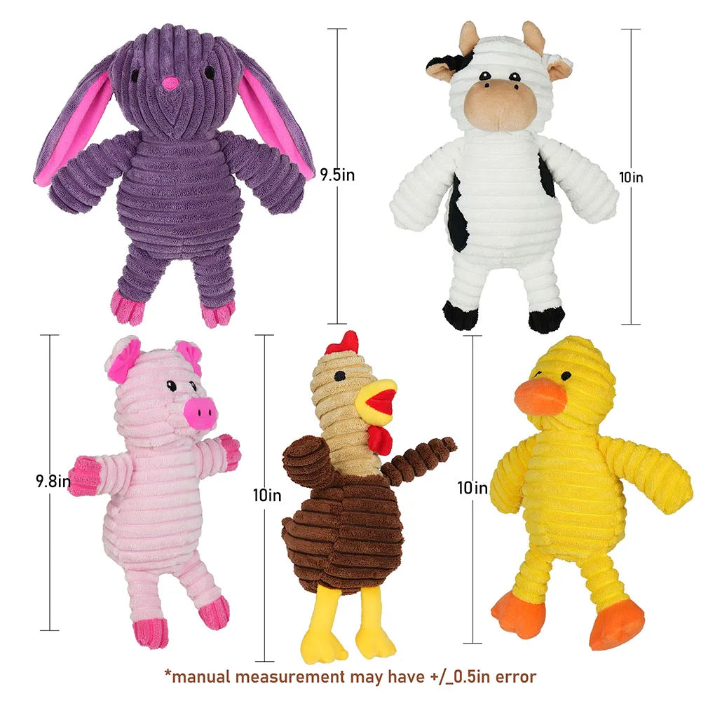 Dog Plush Squeaky Toys Bundle Assortment For Dogs Value