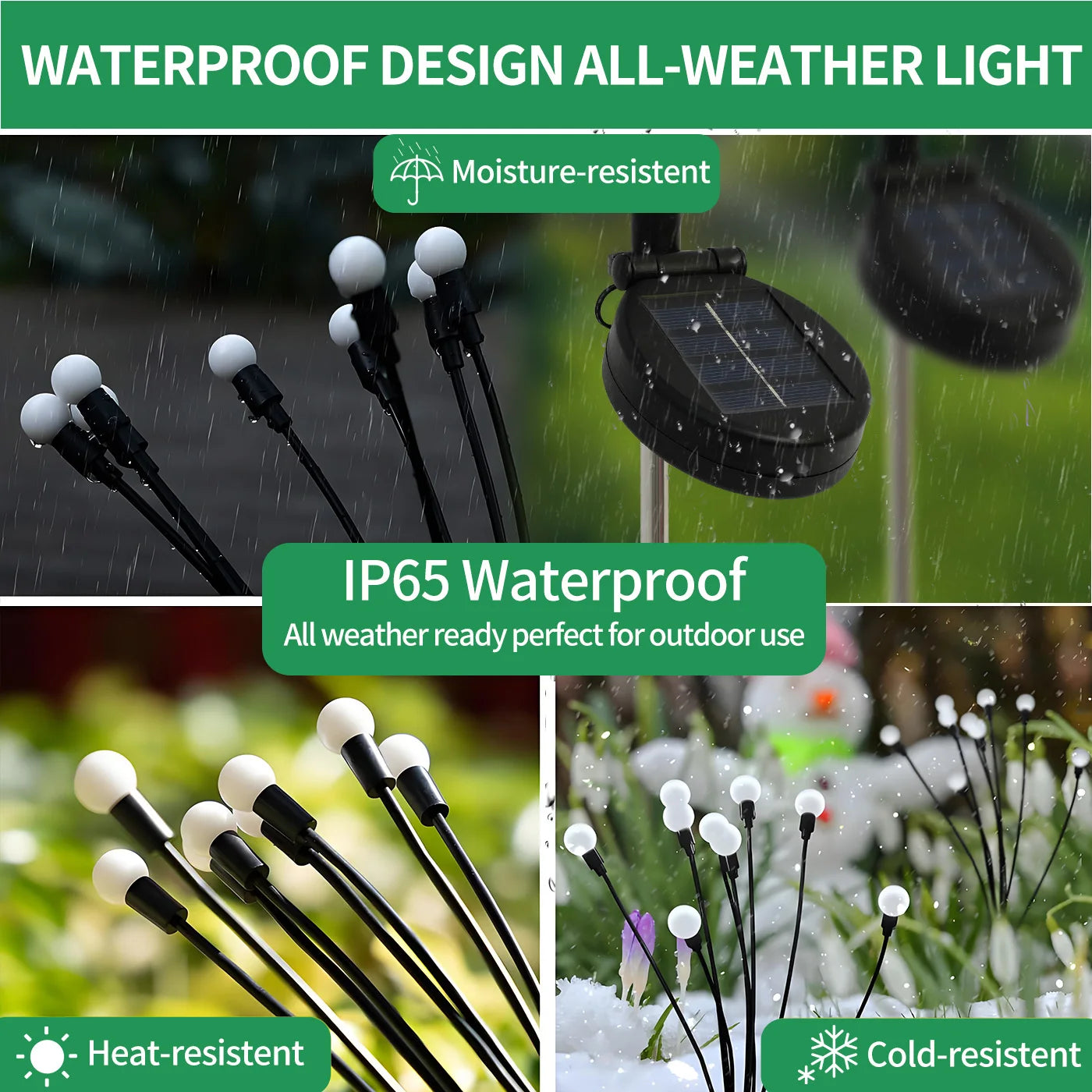 8 Head Solar Firefly Lights LED Outdoor Garden Lights Waterproof