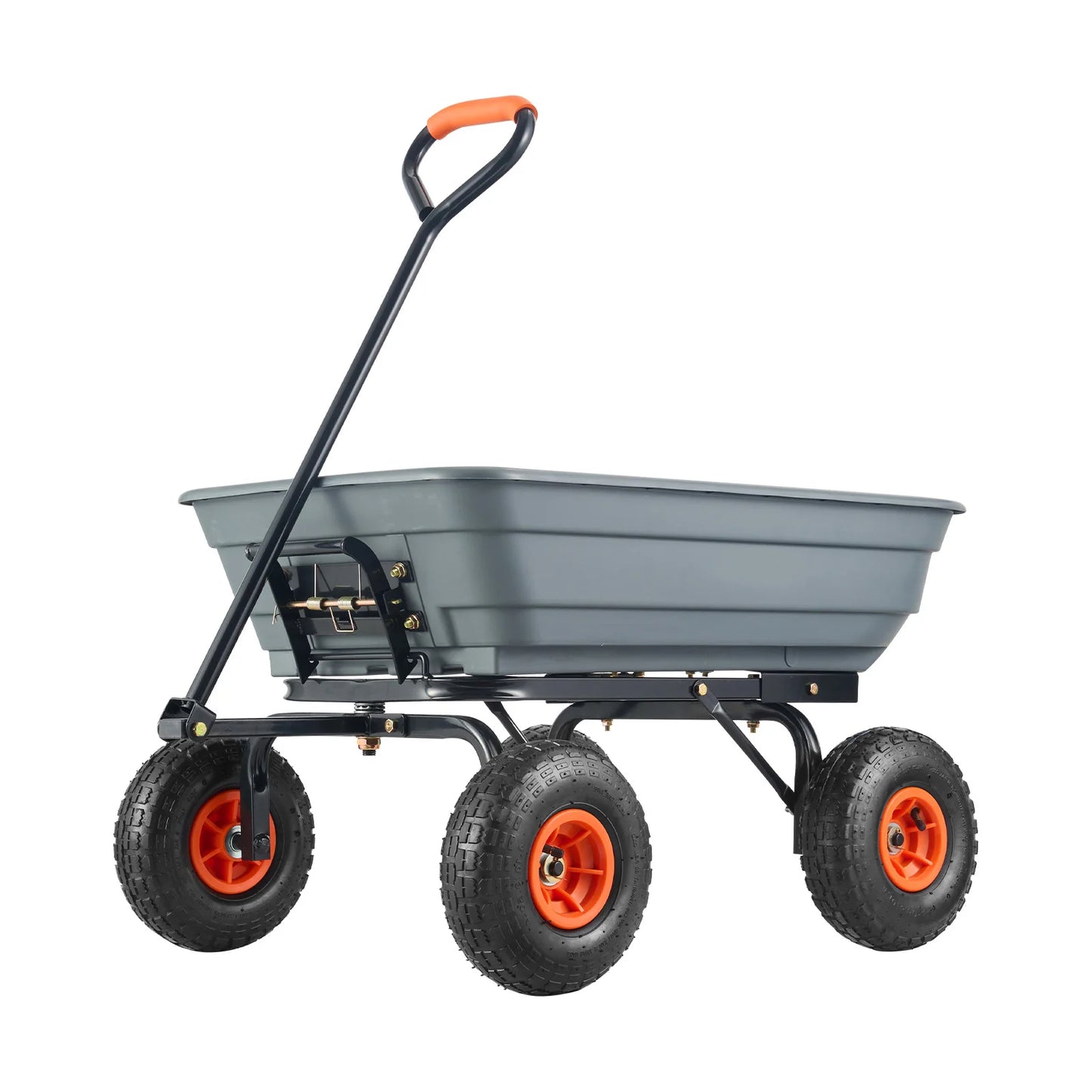 SucceBuy Dump Cart Poly Garden Cart With 2in1 Convertible Handle