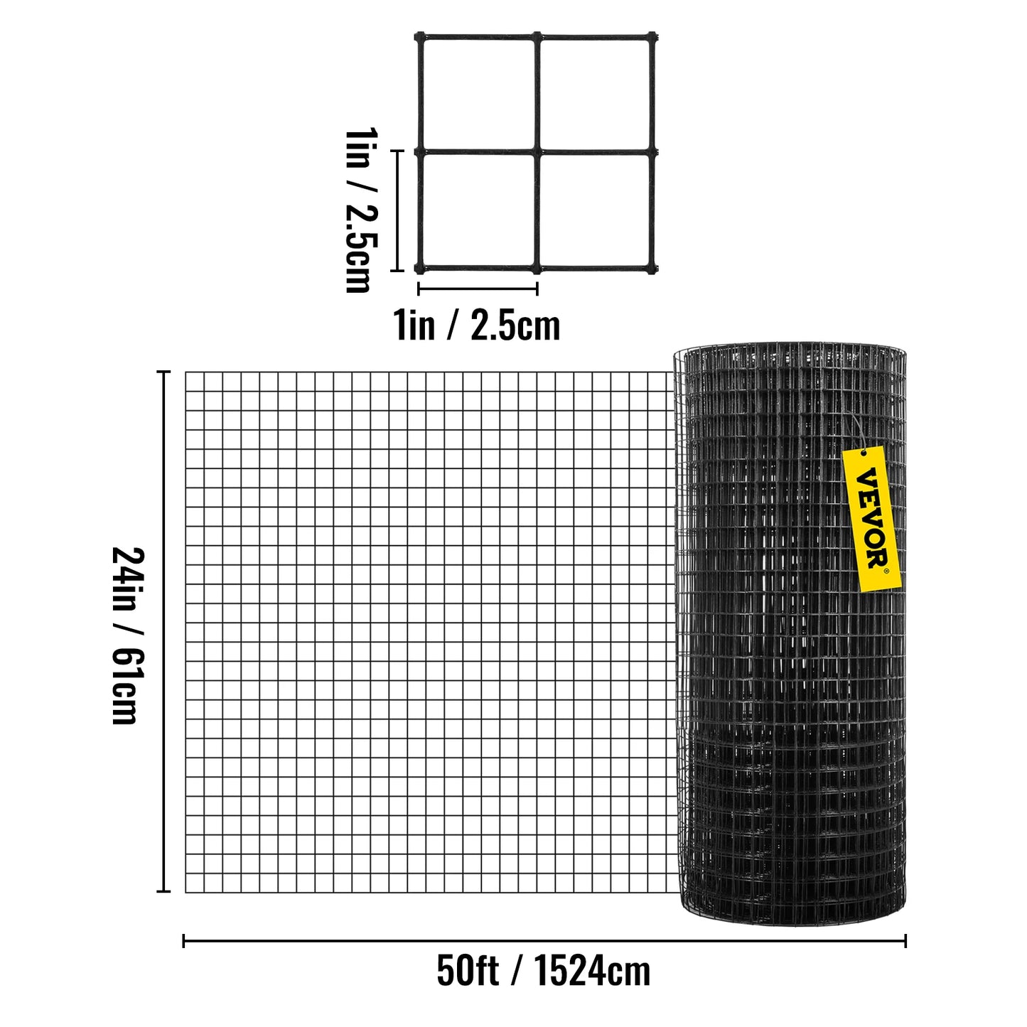 SucceBuy Welded Wire Fence Vinyl Coated Mesh For Chickens Rabbits