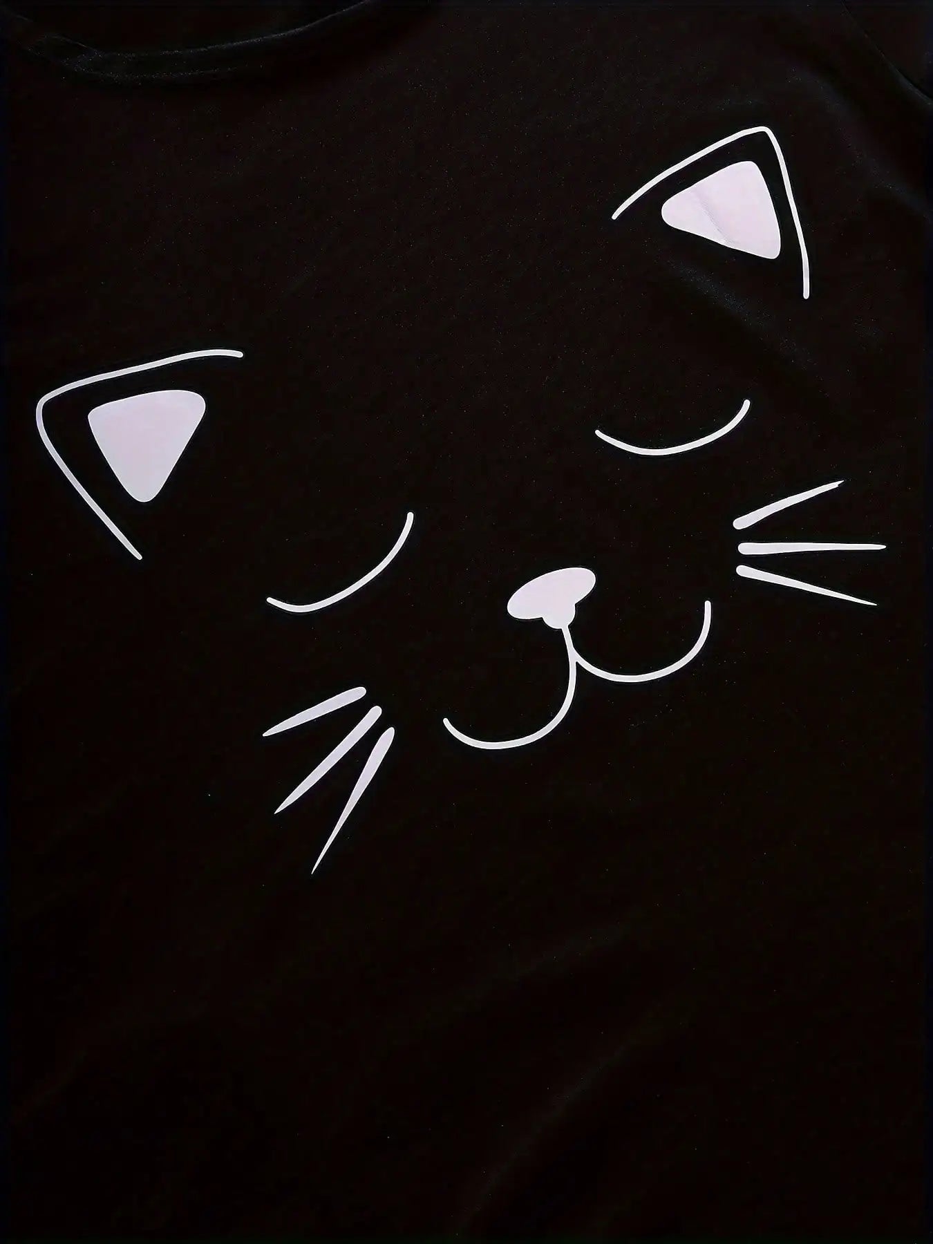 Cute Cartoon Cat Print Women's Pajama Set for Summer