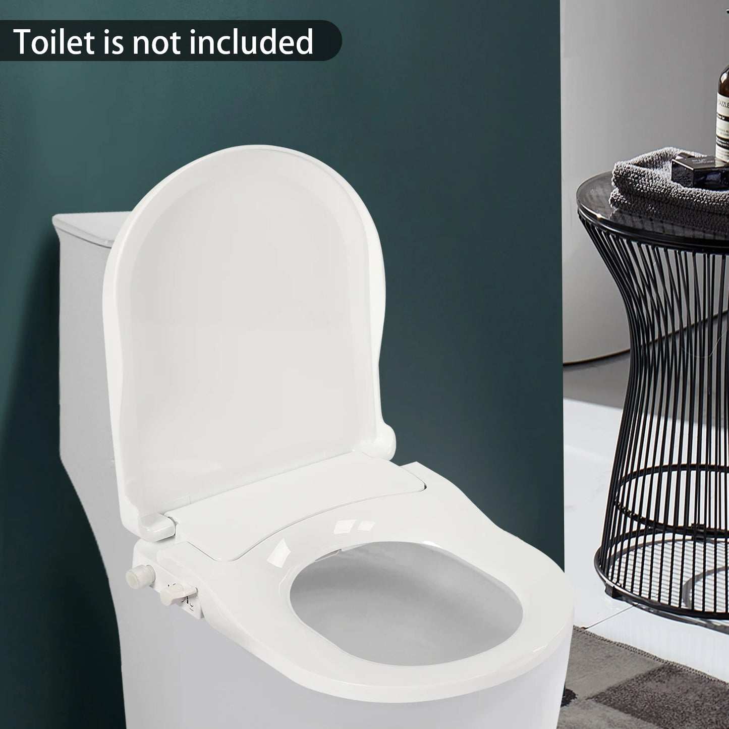 Non Electric Bidet Toilet Seat With Dual Nozzles For Elongated Toilets
