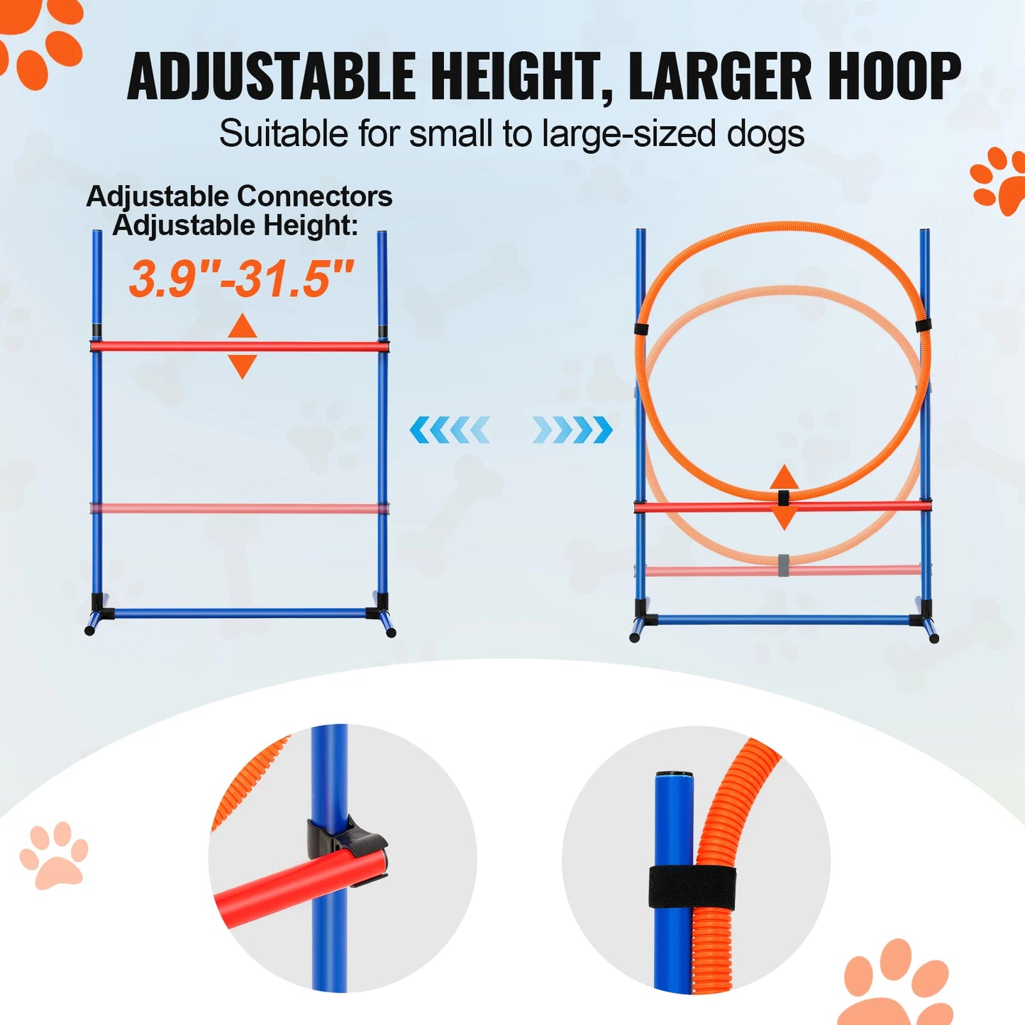SucceBuy Dog Agility Training Equipment 4 Piece Set With Adjustable Hurdles