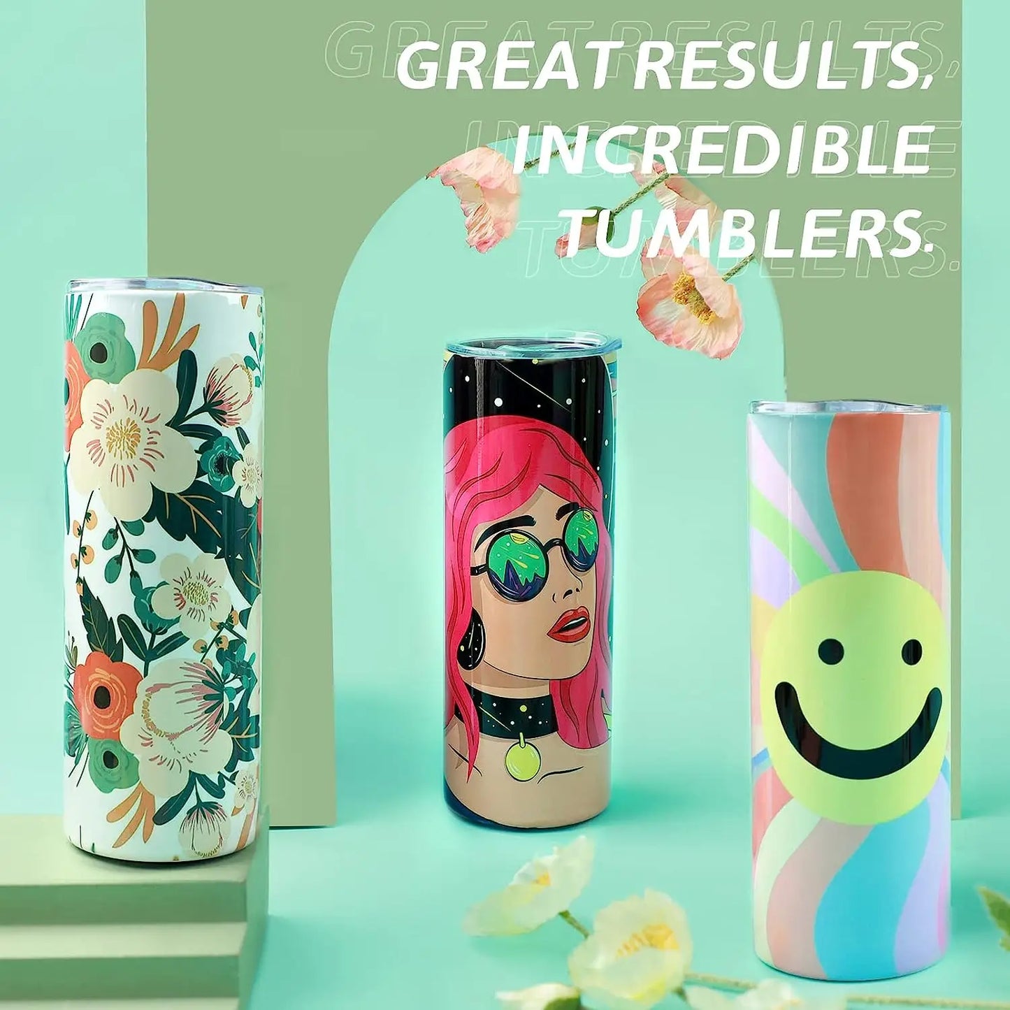 8 Pack Sublimation Tumbler Blanks Skinny Straight Stainless Steel