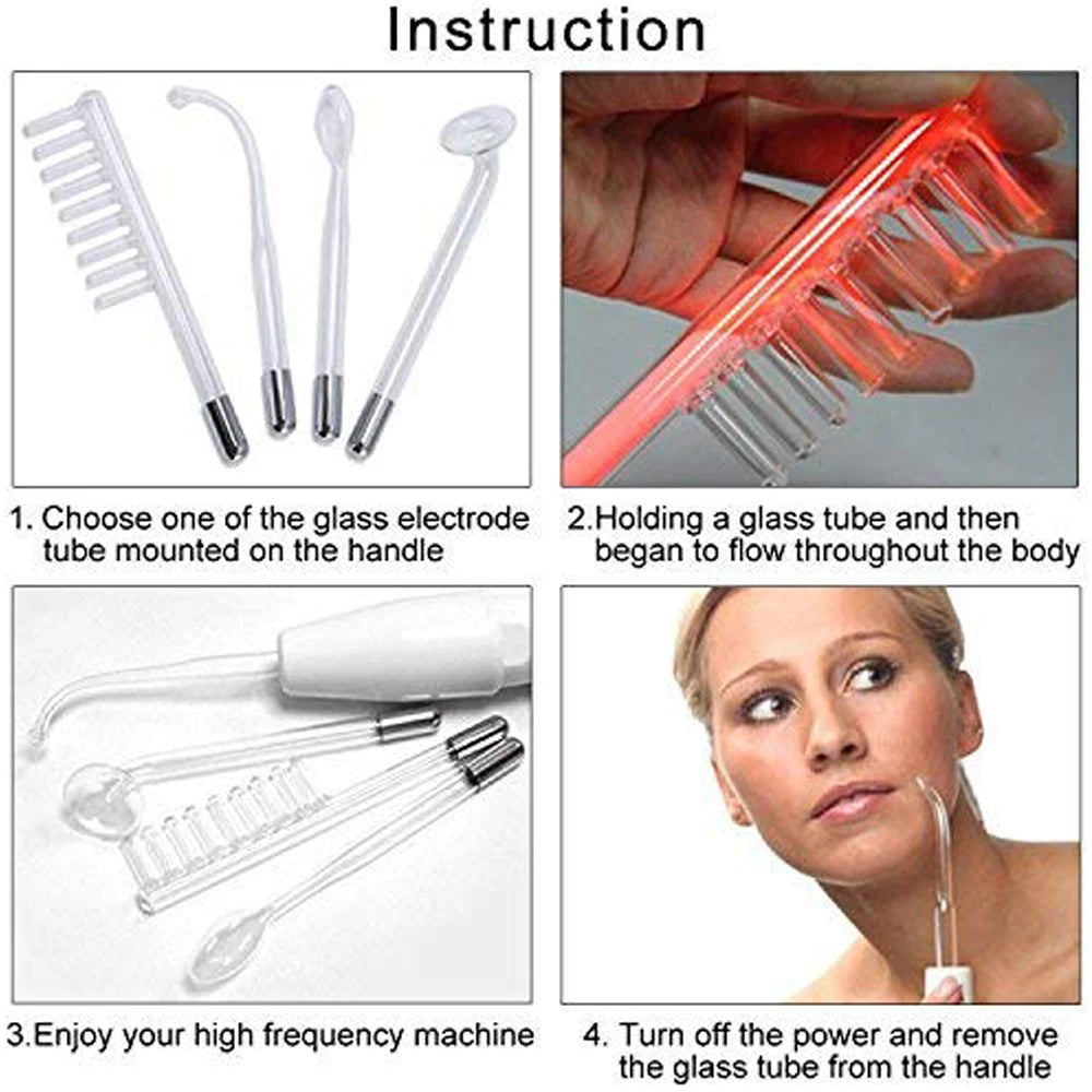 AOKO 4in1 High Frequency Facial Wand For Skin Acne Wrinkles