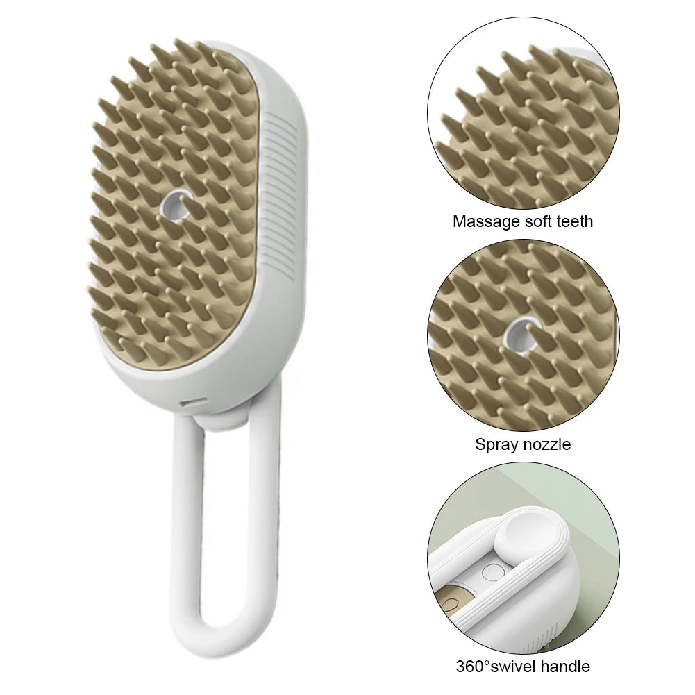 3 In 1 Electric Pet Grooming Brush With Water Spray For Cats And Dogs