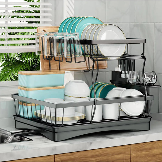 Metal Removable Dish Drying Rack For Kitchen Countertop