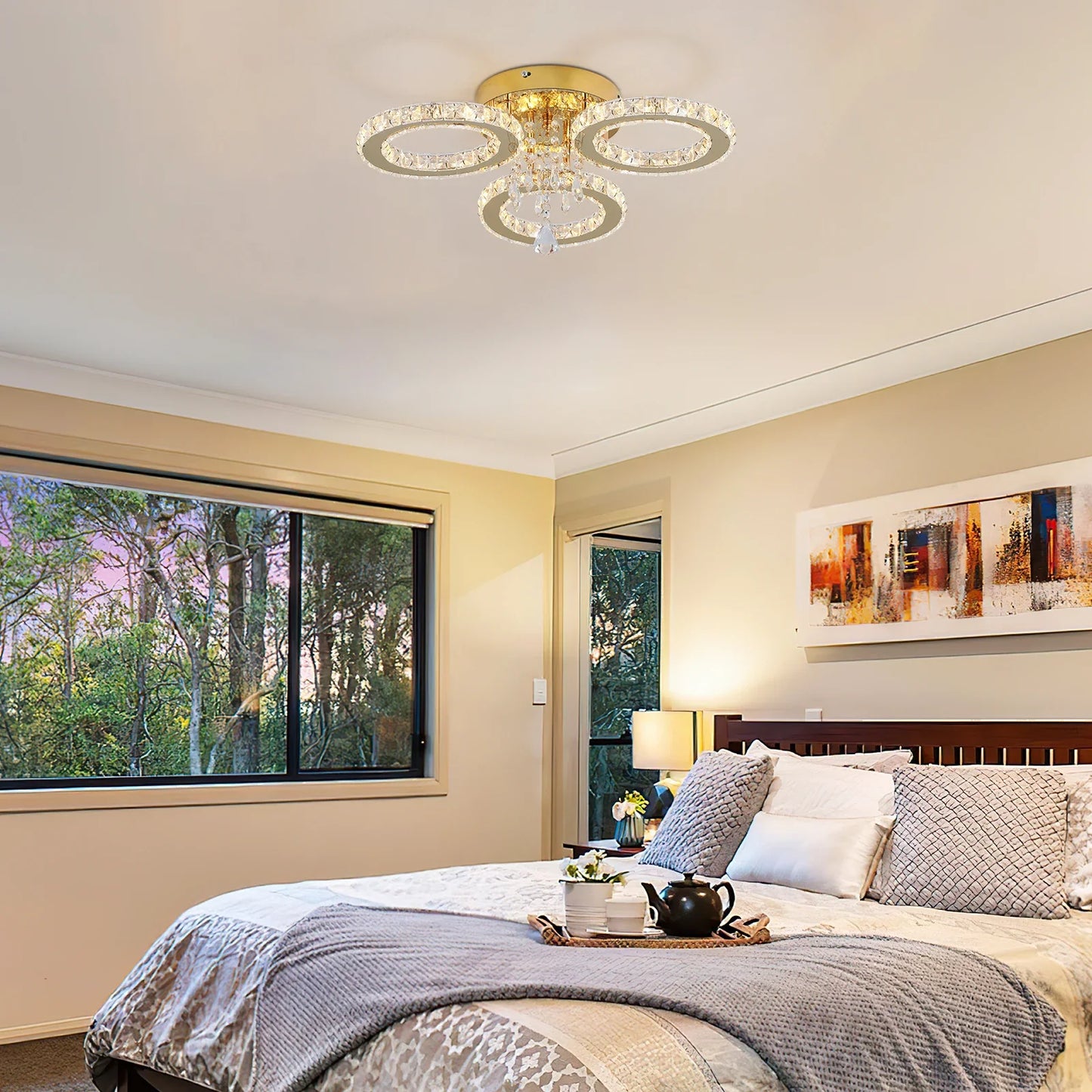 VETRULUS Crystal Ceiling Chandelier LED Light for Living Room