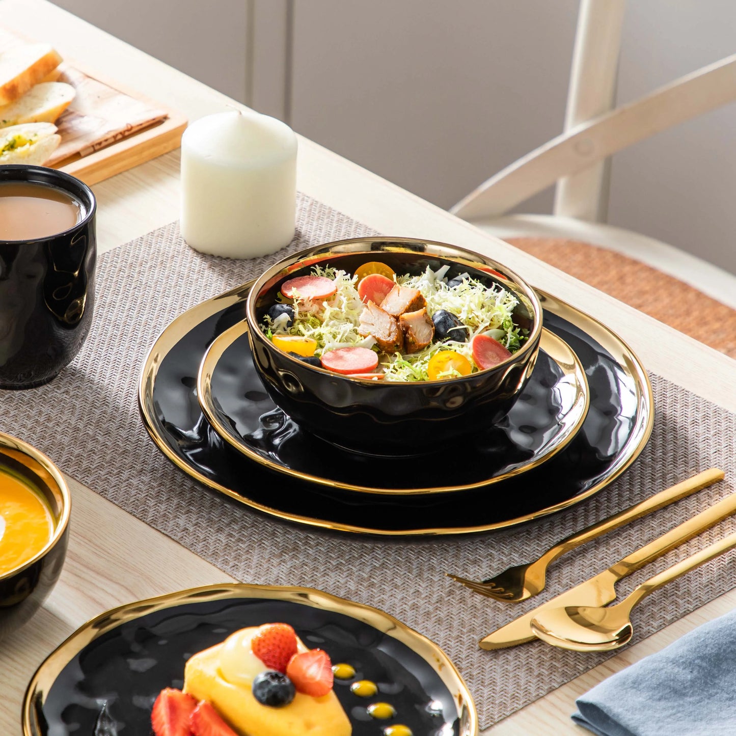MALACASA Ceramic Dinnerware Set