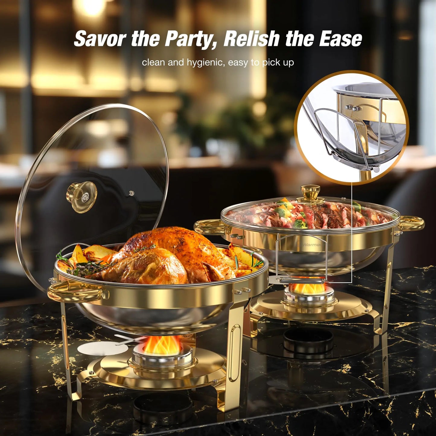 Chafing Dishes Buffet Set Stainless Steel Two To Four Pack