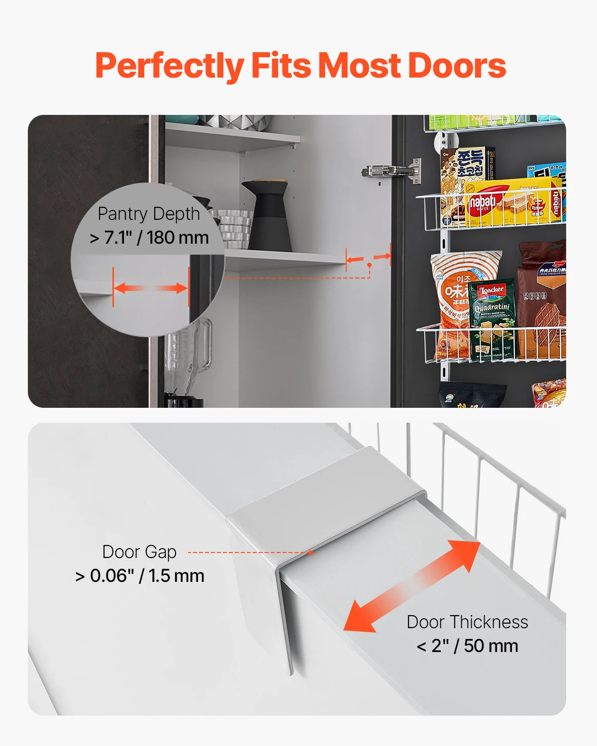 SucceBuy Over The Door Pantry Organizer Heavy Duty Steel