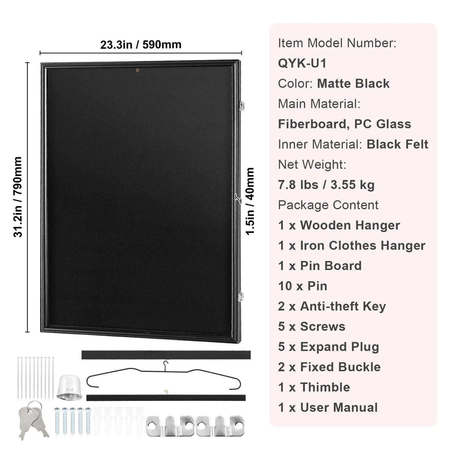 SucceBuy Jersey Display Frame With 98 Percent UV PC Glass