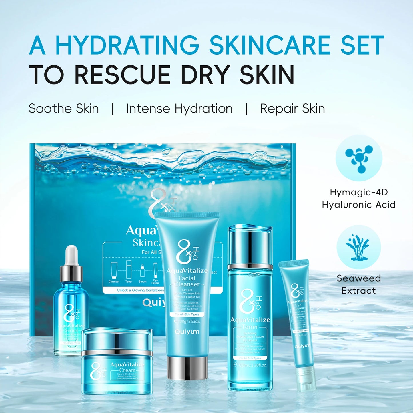 Laikou AquaVitalize Deep Hydration Skincare Set Five Piece