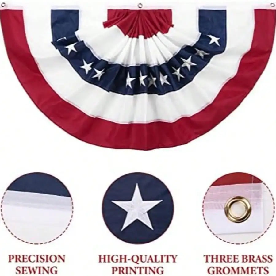 Patriotic American Flag Bunting 2 Pack Outdoor Yard Decor