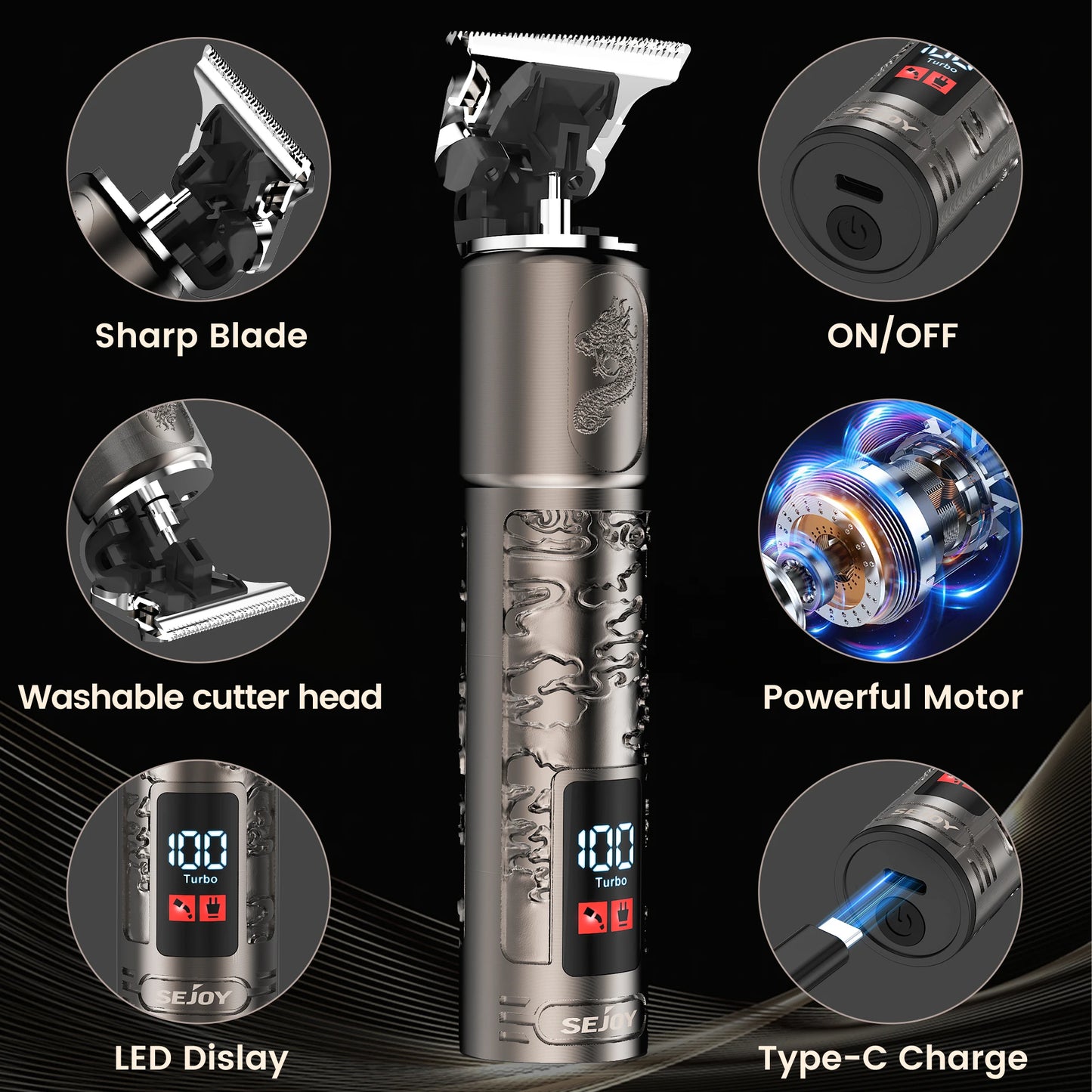Sejoy Electric Shaver For Men Rechargeable 3D Floating Cutter Head