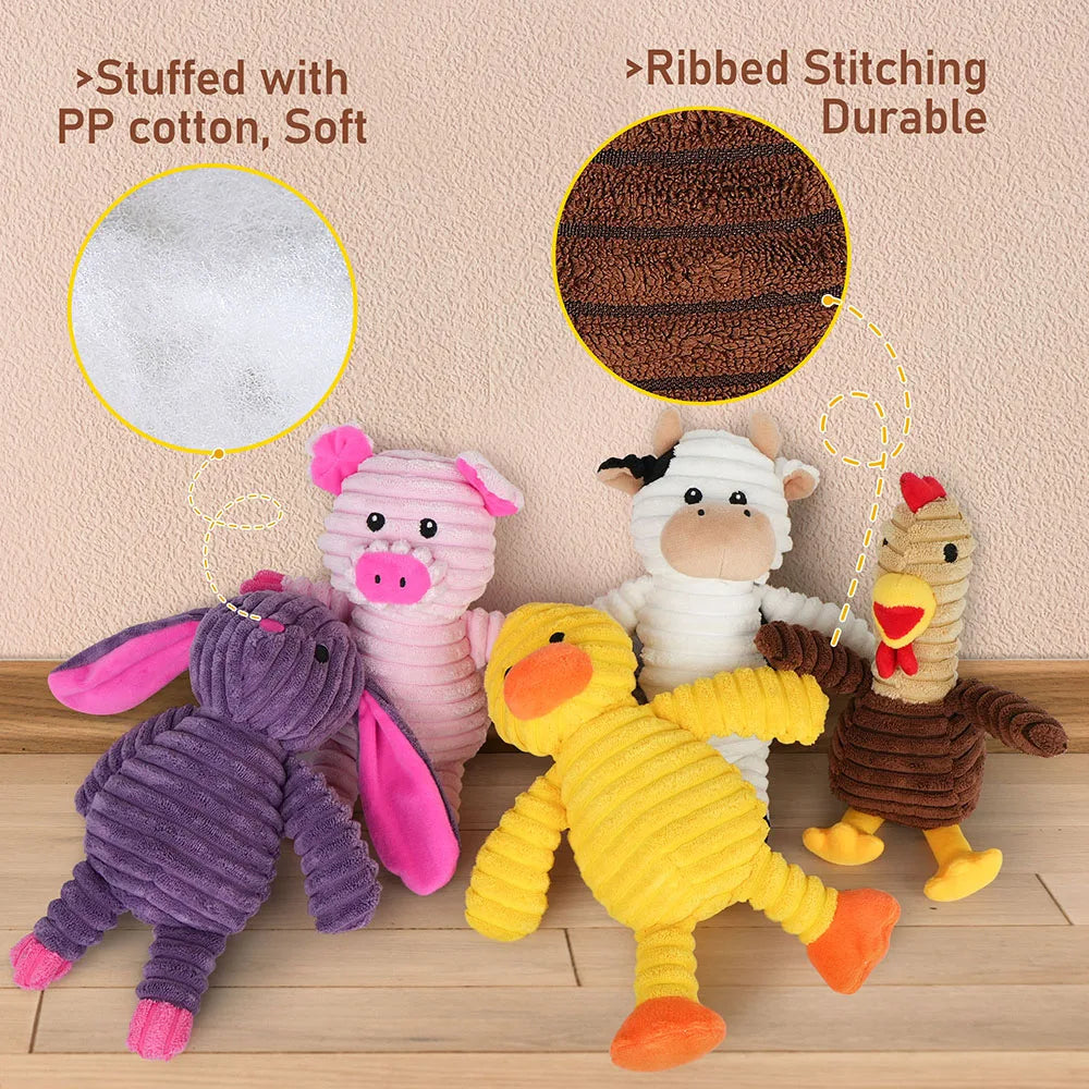 Dog Plush Squeaky Toys Bundle Assortment For Dogs Value