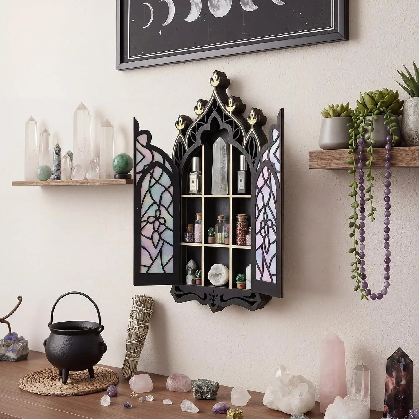 Gothic Crystal Display Shelf For Crystals Gemstones And Trinkets