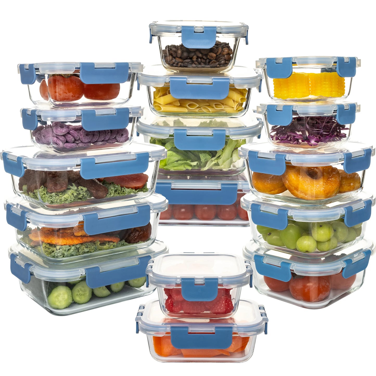 Glass Food Storage Containers Set Leakproof Airtight BPA Free Microwave