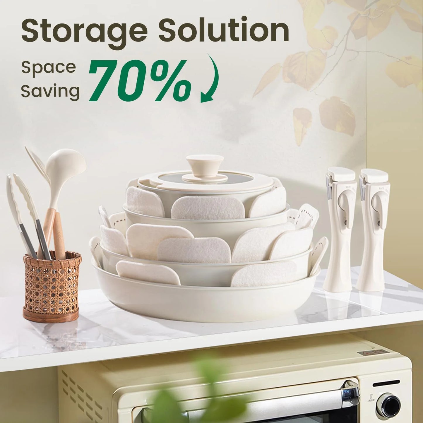 Nonstick Pots And Pans Set With Detachable Handle Induction Friendly